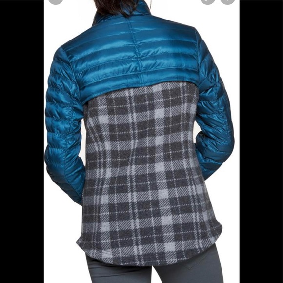 Toad&Co Breckinridge women’s jacket wool Hybrid puffy turquoise gray plaid NWT M - Picture 11 of 16